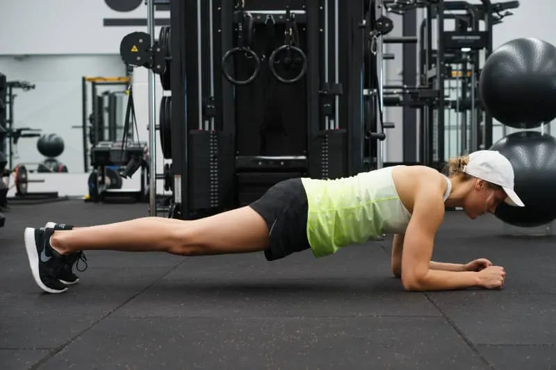 athlete performing a plank