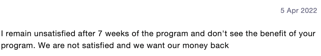 Osgood treatment program refund policy